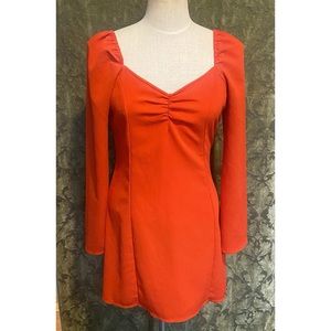 retro style orange dress size 8